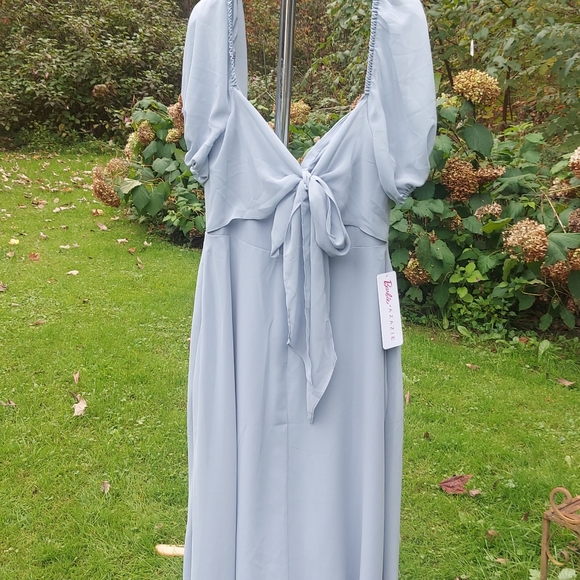 NWT - Azazie Dusty Blue Bridesmaid Dress Size 8 - Picture 4 of 6